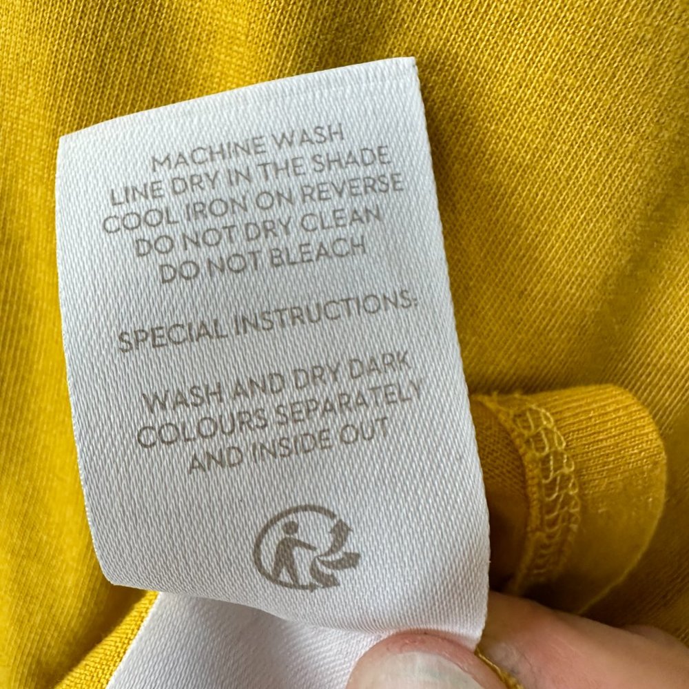 Boden Women's T-Shirt Super Soft Long Sleeve Crew Neck Yellow Sz SMALL - Picture 9 of 9